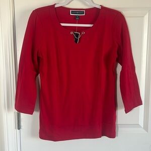 NWT Karen Scott Core Knits Red Top Size Small